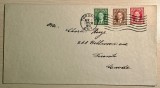 Canada 1937 &ndash; plic circulat cu seria King George VI (1c, 2c, 3c), ștampilă Toronto