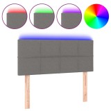 Cumpara ieftin Tablie de pat cu LED, gri inchis, 90x5x78/88 cm, textil