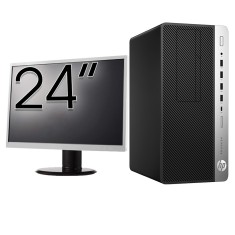 Pachet Calculator Second Hand HP ProDesk 600 G4 Tower, Intel Core i3-8100 3.60GHz, 8GB DDR4, 256GB SSD + Monitor 24 Inch NewTechnology Media foto