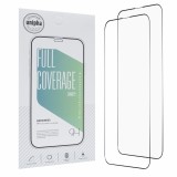 2x Folii de sticla securizata, full cover, duritate 9H, pentru iPhone 13 Pro Max, Neagra