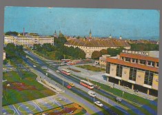CPIB 17210 CARTE POSTALA - SIBIU. AUTOBUZ, AUTOTURISM
