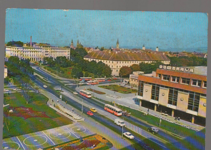 CPIB 17210 CARTE POSTALA - SIBIU. AUTOBUZ, AUTOTURISM