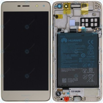 Huawei Y6 2017 (MYA-L11) Capac frontal al modulului de afișare + LCD + digitizer + baterie aurie 02351DMF foto