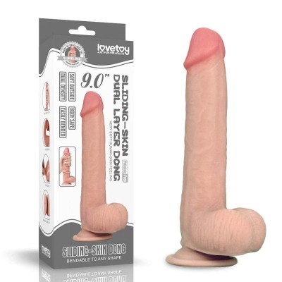 Dildo Ultra Realistic Sliding Skin Dual Layer Dong 9&amp;quot; [ 23cm x 4,2 cm ] foto