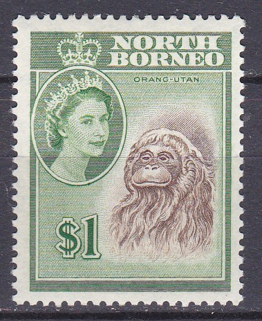 DB1 Fauna Asia Urangutan Pongo Pygmaeus 1961 Borneo de Nord 1 $ 1 v. MNH