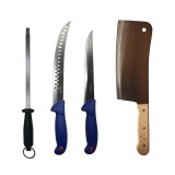 Cumpara ieftin Set profesional de macelarie, filetat transat, degresat, feliat, 2 cutite, satar, masat pentru ascutit