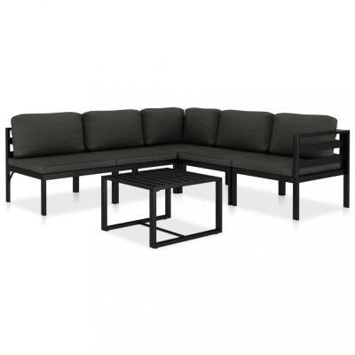 Gossi set mobilier de gradina cu perne, 6 piese, antracit, aluminiu foto