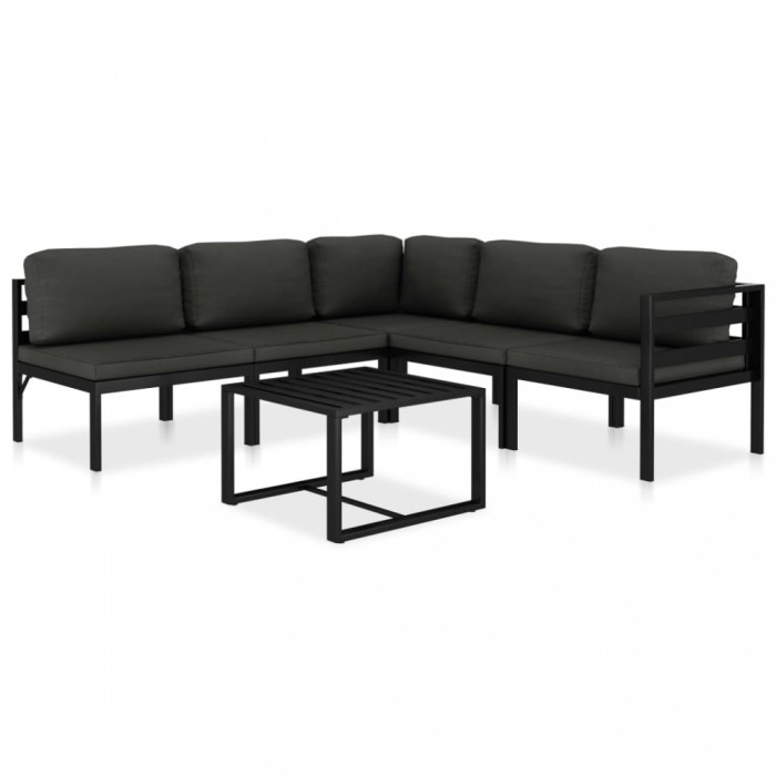 Gossi set mobilier de gradina cu perne, 6 piese, antracit, aluminiu