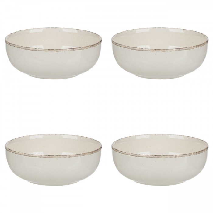 Set boluri, 4 piese, 680 ml, Ceramica, Bej