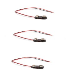 Set 3 conectori pentru baterii 9V ranforsate pe fir 15 cm M`N`C 05316-3