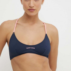 Tommy Jeans sutien de baie culoarea albastru marin, cupa moale, UW0UW05354