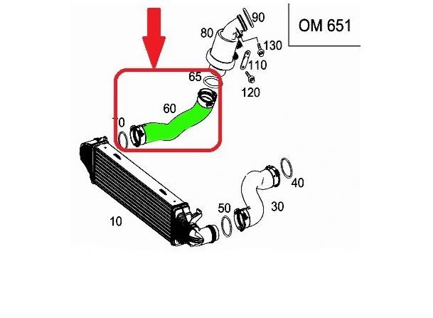 Furtun intercooler, supraalimentare Mercedes C-Class 202014, C-Class Coupe 20, Cls-Class 20, E Cabrio 20, E Class 202016, E Coupe 20, silicon,