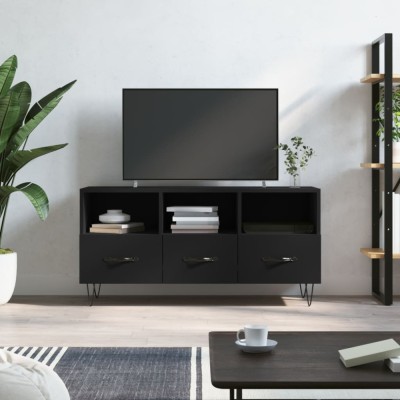 vidaXL Dulap TV, negru, 102x36x50 cm, lemn prelucrat foto