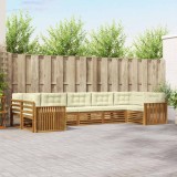 vidaXL Seturi de canapele 7 pcs Natural și Crem Lemn Solid de Acacia 3374055