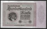 GERMANIA 100000 / 100.000 MARCI / MARK 1923 [9] P- 83a.1 , fara T , Serie : K 01495625 , VF+