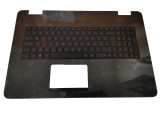 Carcasa superioara cu tastatura iluminata palmrest laptop, Asus, N751, N751J, N751JX, N751JK, N751JM, layout SP