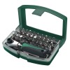 Trusa Biti Surubelnita Mannesmann 29705, 32 Piese, Clichet Reversibil, Otel S2, Cap Cruce, Pozidriv, Torx, Hex