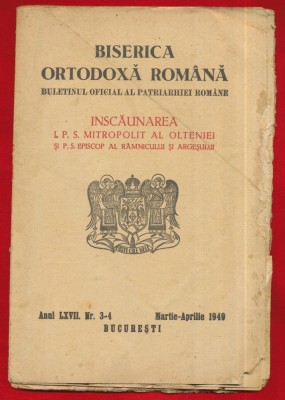 &amp;quot;Inscaunarea Mitropolitului Olteniei si a episcopului Ramnicului&amp;quot; BOR - 1949. foto