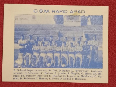 Foto fotbal - CSM RAPID ARAD (Anul 1982) foto