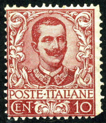Italy 1901 Definitives King Viktor Emanuel III 10C Mi.77 Sassone 71 MH AM.582 foto