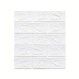 Set 10 placi tapet 3d, flippy, 35 x 38 cm, grosime 3 mm, din polietilena, model caramida, suprafata acoperita 1.33 mp, alb