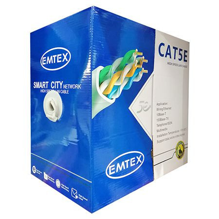 CABLU FTP CAT5E CUPRU 24AWG 0.52MM 305M EMTEX EuroGoods Quality
