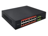 Switch Ethernet QOLTEC 52291, 18 porturi RJ45 + 1 port SFP, IEC C13, negru
