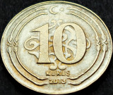 Moneda 10 KURUS - TURCIA, anul 2013 *cod 1156 B