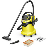 Aspirator multifunctional Karcher WD 5 V-25/5/22 , 1100 W, aspirare umeda si uscata, 25 l rezervor, Furtun 2.2 m, functie de suflare, galben/negru