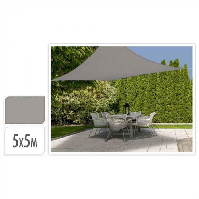 ProGarden Parasolar pentru umbră, gri, 5x5 m, pătrat