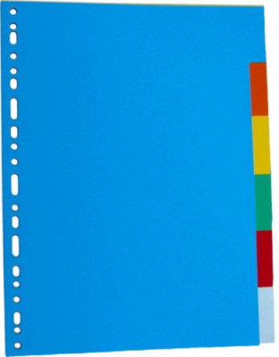 Separatoare Carton Color, A4, 180g/mp, 10 Culori/set, Optima foto