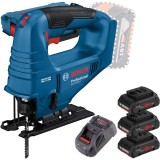 Bosch GST 183-LI + 0615990L1R - Fierastrau pendular + Set 3 acumulatori si incarcator Li-Ion 18 V 4 Ah valiza speciala