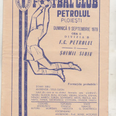 bnk div Program meci FC Petrolul Ploiesti - Soimii Sibiu - 1979