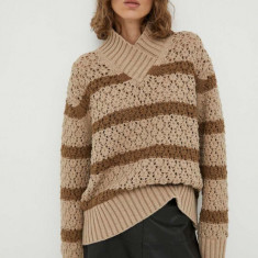 Lovechild pulover din amestec de lana femei, culoarea bej, călduros