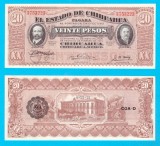 Bancnotă Mexic (Chihuahua) (pick S537) 20 Pesos 1915 UNC serie: 3753223