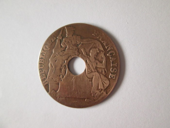 Indochina Franceză 1 Centime 1923 an rar