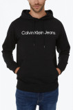 Cumpara ieftin Hanorac barbati din bumbac cu imprimeu cu logo si croiala Regular fit negru, M, Calvin Klein Jeans