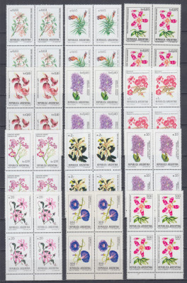 ARGENTINA FLORA BLOCURI DE 4 TIMBRE MNH foto