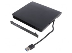 Carcasă unitate optică CD/DVD neagră SATA USB 3.0