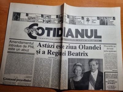 ziarul cotidianul 30 aprilie 1992-interviu mircea daneliuc,ziua olandei foto