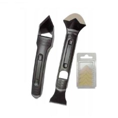 Set razuitor si spatula intins, pentru silicon, 2 buc, 5 varfuri, Dedra
