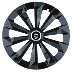Set 4 capace roti pentru Renault Nou, model Fame Black, R16 foto