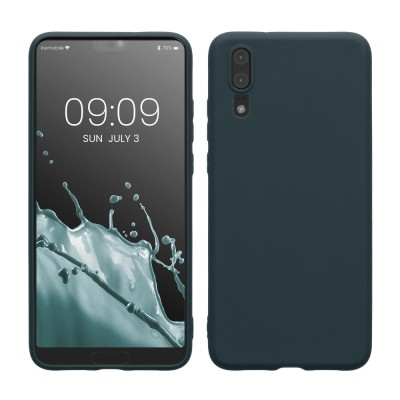 Husa kwmobile pentru Huawei P20, Silicon, Albastru, 44212.202 foto