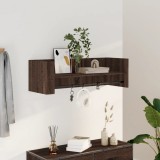 Raft perete Gossi, stejar maro, 100x35x30.5cm, lemn, raft suspendat, depozitare, economisire spatiu, design modern