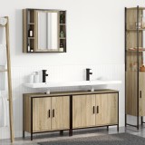 vidaXL Set mobilier baie 3 piese Stejar Sonoma Lemn prelucrat