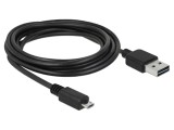 Cablu USB 2.0 DELOCK 83368, USB A bilateral - USB B micro aurit