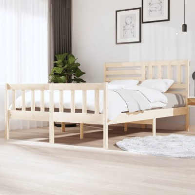 vidaXL Cadru de pat, 150x200 cm, lemn masiv, King Size 3101158 foto