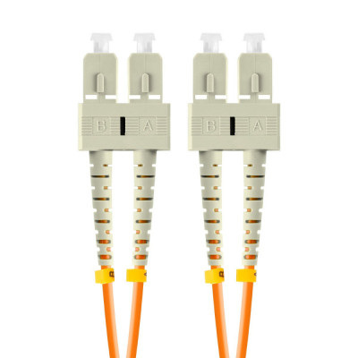 Cablu retea fibra optica cu lungime 5 m si conectori SC UPC-SC UPC, Lanberg Z43325, MM, DUPLEX 3.0MM OM2 50 125 LSZH, portocaliu foto