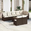 VidaXL Set de canapele pentru grădină 9 pcs Maro Rattan poli 3346438