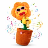 Floare Dansatoare Muzicala Copii, Jucarie Interactiva cu Sunete si Miscare, Plus in Ghiveci, Saxofon, Jucarie Educativa Bebelusi si Toddler, Stimuleaz